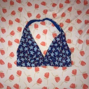 Out From Under Blue Star Bralette Halter Medium